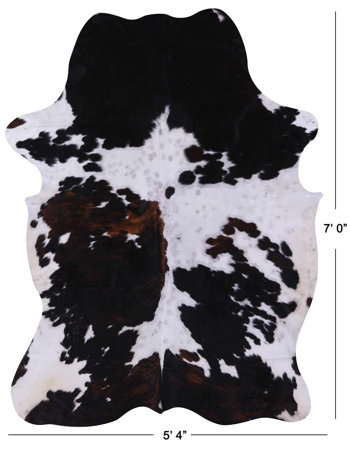 Black & White Natural Cowhide Rug - X-Large 7'0"H x 5'4"W