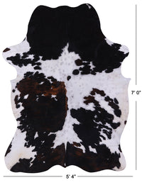Thumbnail for Black & White Natural Cowhide Rug - X-Large 7'0