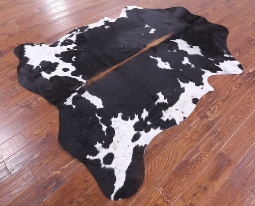 Black & White Natural Cowhide Rug - Large 6'11
