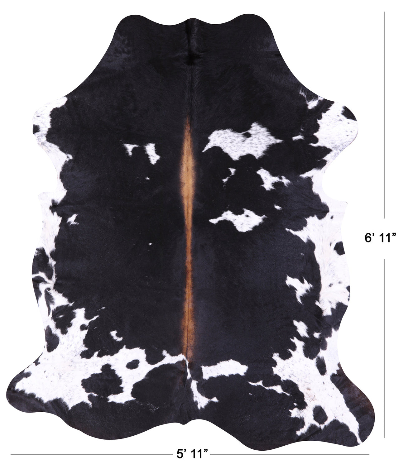 Black & White Natural Cowhide Rug - Large 6'11"H x 5'11"W