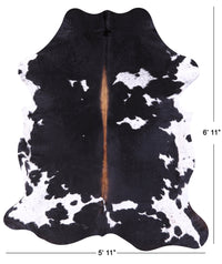 Thumbnail for Black & White Natural Cowhide Rug - Large 6'11