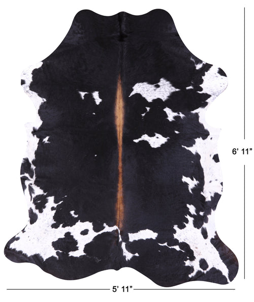 Black & White Natural Cowhide Rug - Large 6'11