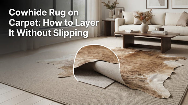 Cowhide Rug on Carpet: How to Layer It Without Slipping