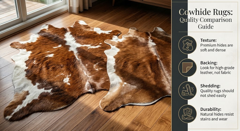 Good vs. Bad Quality Cowhide Rugs: What to Look For