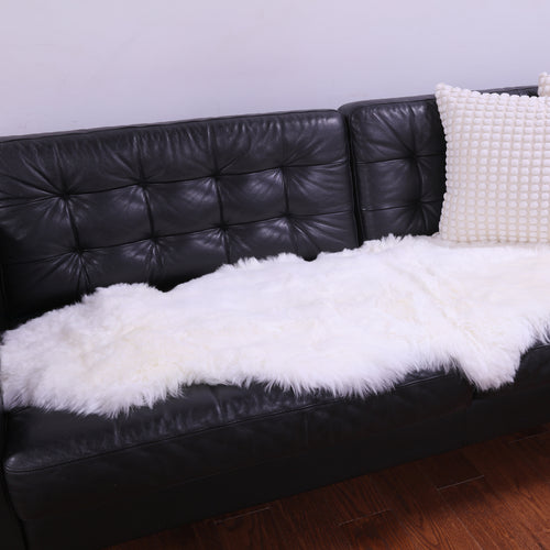 100% Natural New Zealand Sheepskin Ivory 2' 0