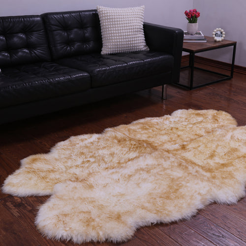 100% Natural New Zealand Sheepskin Brown 4' 0