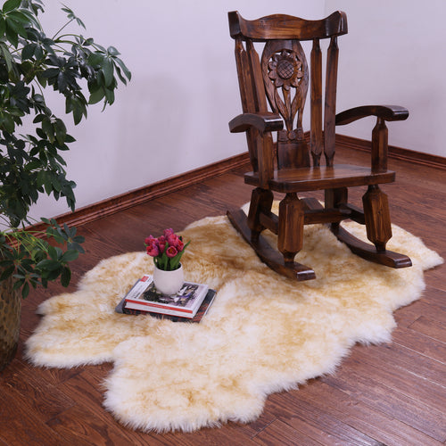 100% Natural New Zealand Sheepskin Brown 4' 0