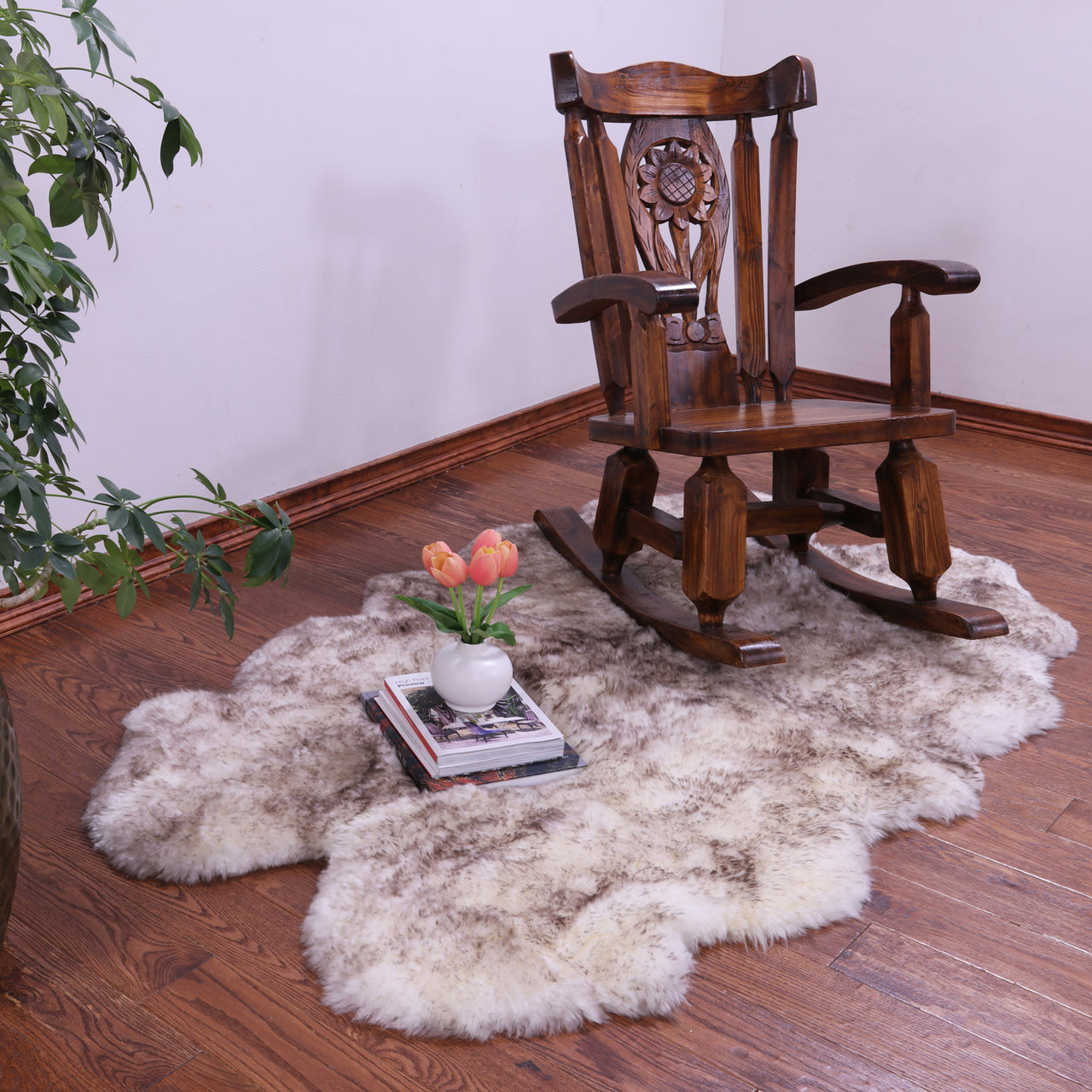 100% Natural New Zealand Sheepskin Wolf 4' 0" x 6' 0"
