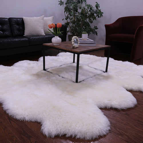 100% Natural New Zealand Sheepskin Ivory 6' 0