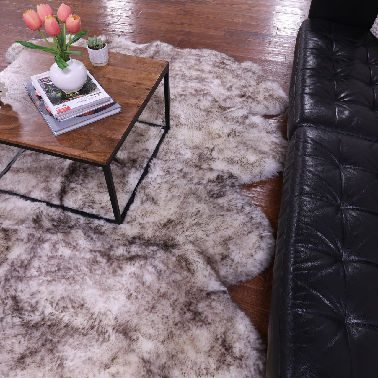 100% Natural New Zealand Sheepskin Wolf 6' 0" x 8' 0"