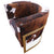 One Of A Kind Cowhide Accent Barrel Chair