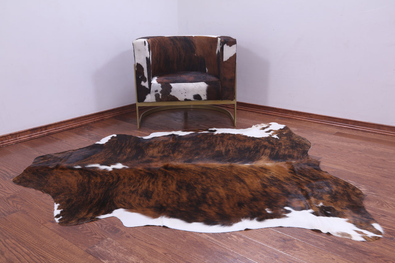 One Of A Kind Cowhide Accent Barrel Chair