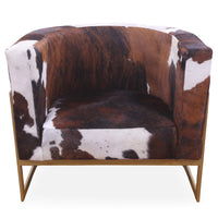 Thumbnail for One Of A Kind Cowhide Accent Barrel Chair