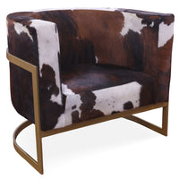 Thumbnail for One Of A Kind Cowhide Accent Barrel Chair