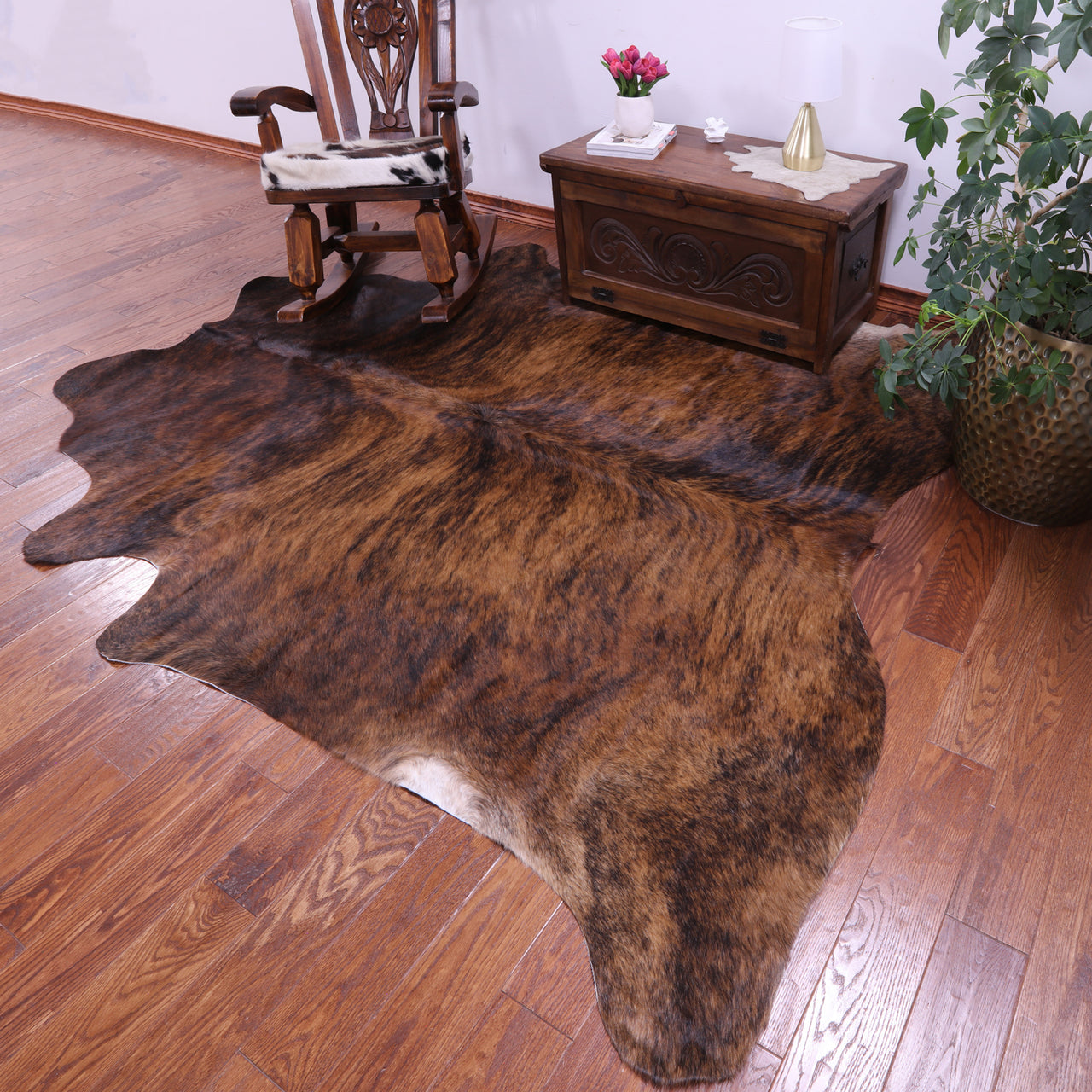 Brindle Natural Brown Cowhide Rug