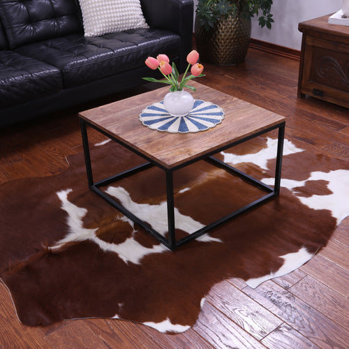 Brown & White Natural Cowhide Rug