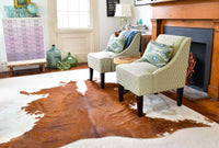 Thumbnail for Brown & White Natural Cowhide Rug