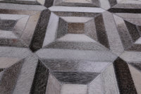 Thumbnail for Grey Patchwork Cowhide Rug - 4' 0