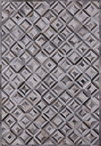 Thumbnail for Grey Patchwork Cowhide Rug - 6' 0