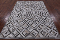 Thumbnail for Grey Patchwork Cowhide Rug - 6' 0