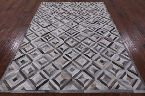 Grey Patchwork Natural Cowhide Rug - 6' 0
