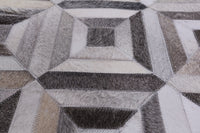 Thumbnail for Grey Patchwork Cowhide Rug - 5' 0