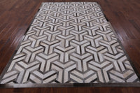 Thumbnail for Grey & White Patchwork Cowhide Rug - 6' 0