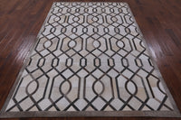 Thumbnail for Grey & White Patchwork Cowhide Rug - 6' 0