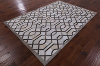 Thumbnail for Grey & White Patchwork Natural Cowhide Rug - 6' 0