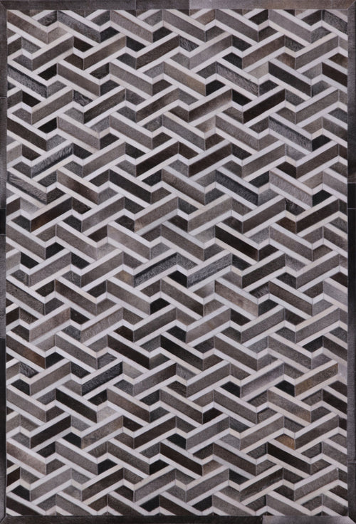 Grey Patchwork Natural Cowhide Rug - 6' 0