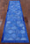 Blue Patchwork Cowhide Runner Rug - 2' 6" x 10' 0"