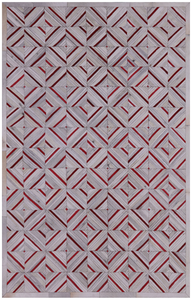Ivory Patchwork Natural Cowhide Rug - 5' 0" x 8' 0"