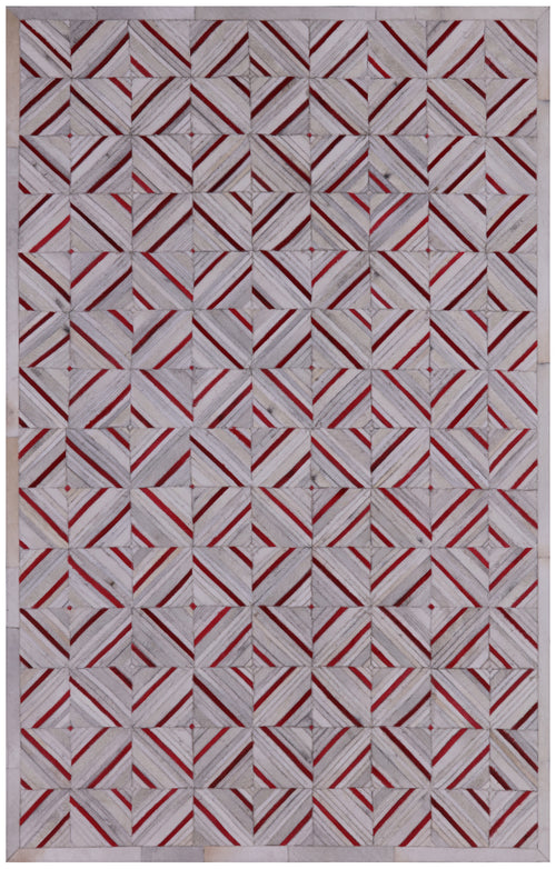 Ivory Patchwork Natural Cowhide Rug - 5' 0