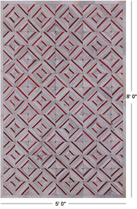 Thumbnail for Ivory Patchwork Natural Cowhide Rug - 5' 0