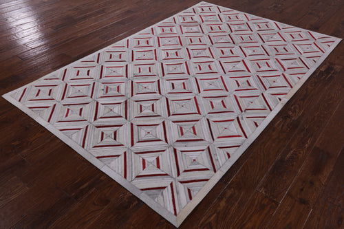 Ivory Patchwork Natural Cowhide Rug - 5' 0