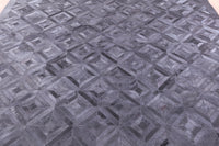 Thumbnail for Black Square Patchwork Cowhide Rug - 8' 0