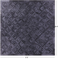 Thumbnail for Black Square Patchwork Natural Cowhide Rug - 8' 0
