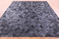 Thumbnail for Black Square Patchwork Cowhide Rug - 8' 0