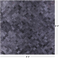 Thumbnail for Black Square Patchwork Natural Cowhide Rug - 8' 0