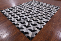 Thumbnail for Black & White Patchwork Cowhide Rug - 8' 0