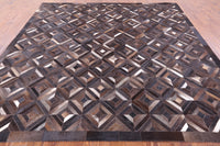 Thumbnail for Brown Square Patchwork Cowhide Rug - 9' 0