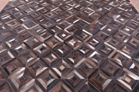 Thumbnail for Brown Square Patchwork Cowhide Rug - 9' 0