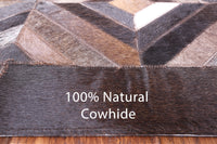 Thumbnail for Brown Square Patchwork Cowhide Rug - 9' 0