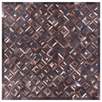 Thumbnail for Brown Square Patchwork Cowhide Rug - 9' 0