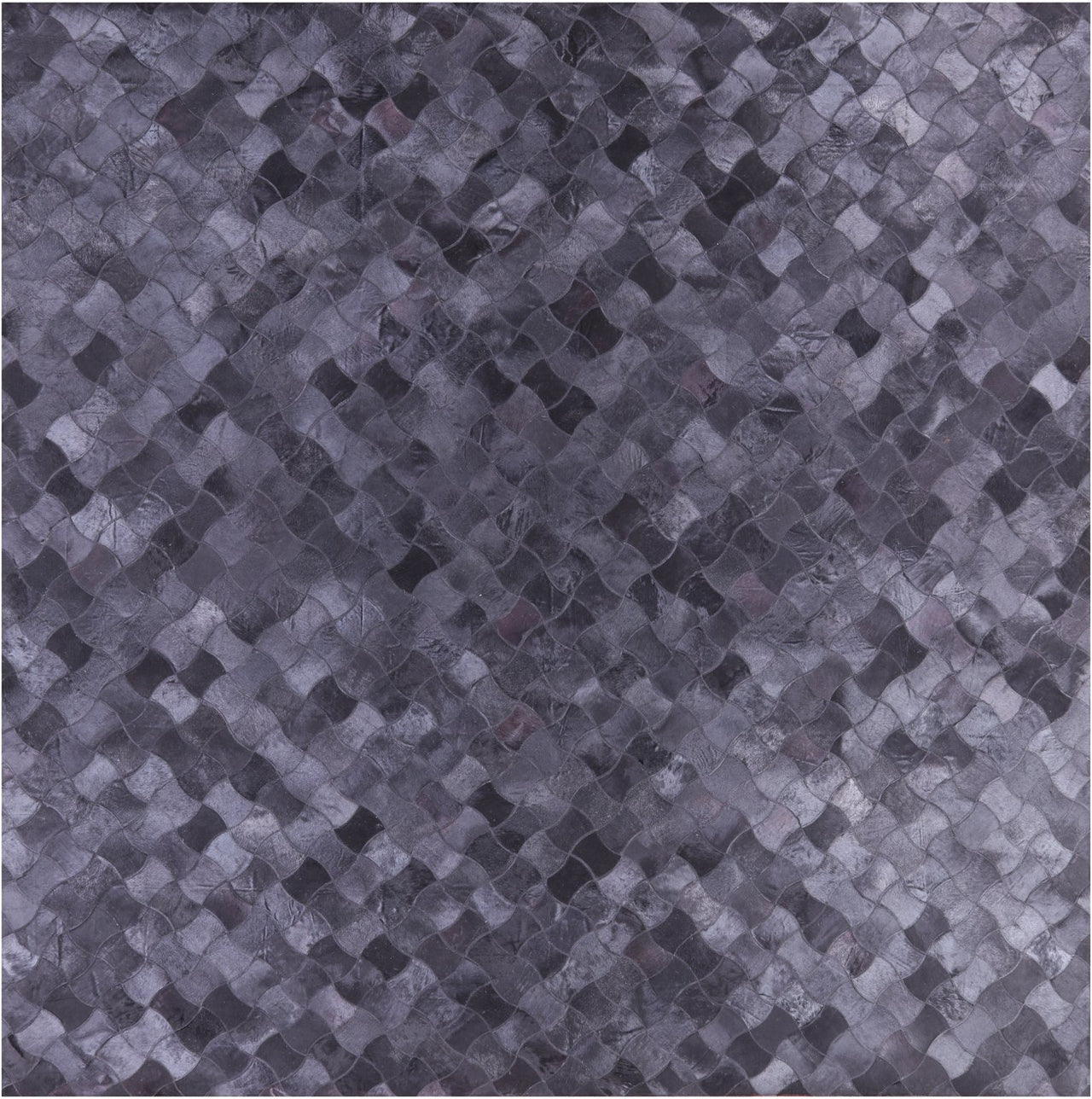 Black Square Patchwork Cowhide Rug - 10' 0" x 10' 0"