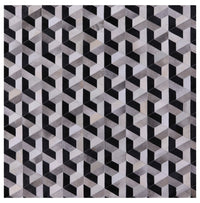 Thumbnail for Black & White Square Patchwork Cowhide Rug - 7' 0