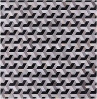 Thumbnail for Black & White Square Patchwork Cowhide Rug - 9' 0