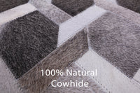 Thumbnail for Grey Square Patchwork Cowhide Rug - 7' 0