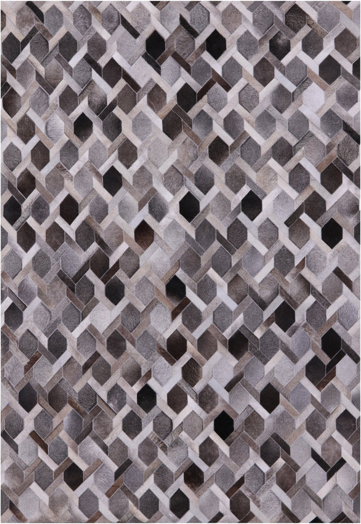 Grey Patchwork Natural Cowhide Rug - 6' 0" x 9' 0"