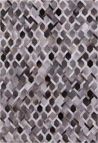 Thumbnail for Grey Patchwork Cowhide Rug - 6' 0